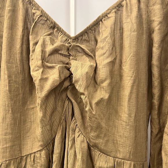 NEW - Maternity Tiered Maxi Dress, Ruched Front, Cutout Back, in Olive - M and L - Picture 7 of 14